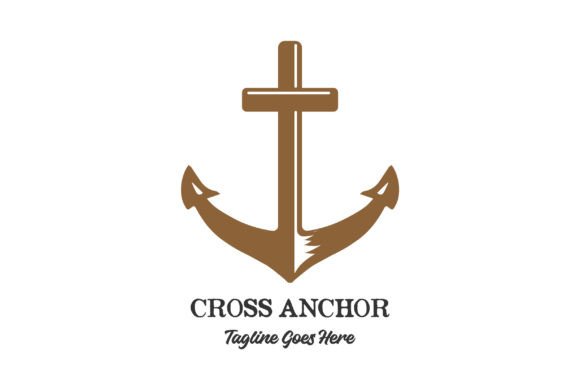 Anchor with Jesus Christian Cross Logos