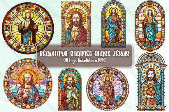 Beautiful Stained Glass Jesus Clipart