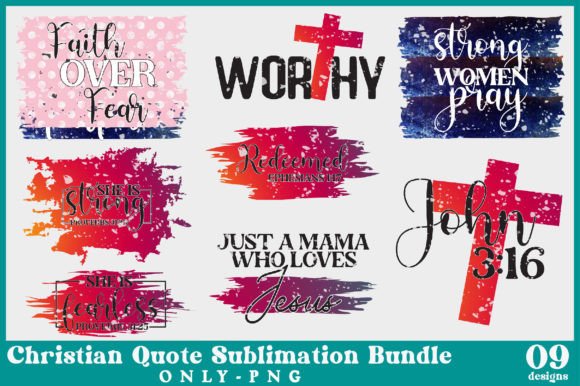 Christian Quote Sublimation Bundle for Crafts