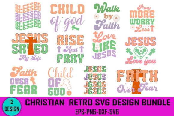Christian Retro Svg Design Bundle for Crafts