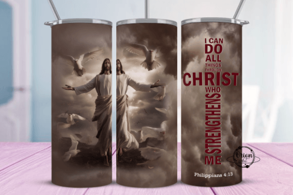 Christian Tumbler Wrap Design PNG