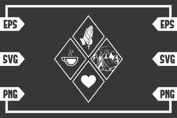 Coffee Jesus Heart and Camping Tent Crafts