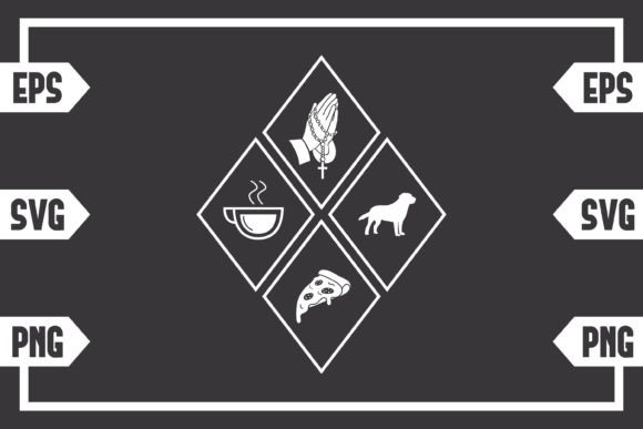 Coffee Jesus Pizza and Dog: A Crafts-Ready Design Asset