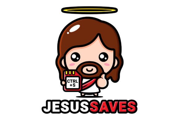 Cute Jesus Holding Storage Memory Illustrations