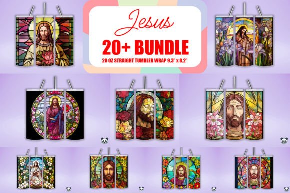 Jesus and Flower Tumbler Wraps Bundle Crafts