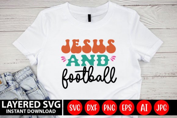 Jesus and Football Retro Design for Crafts