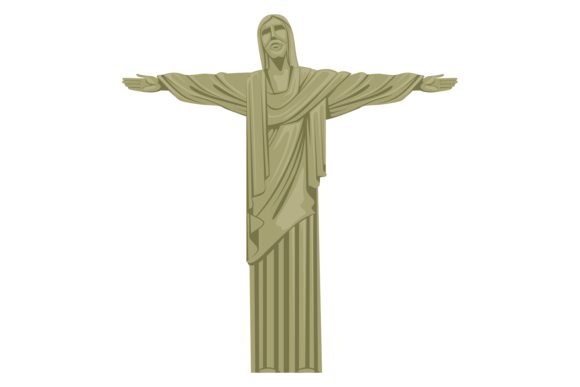 Jesus Christ Statue. Brazilian Travel La. Illustrations