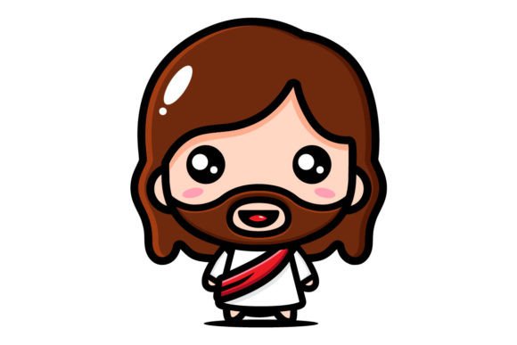 Jesus Happy Cute Vector Illustrations