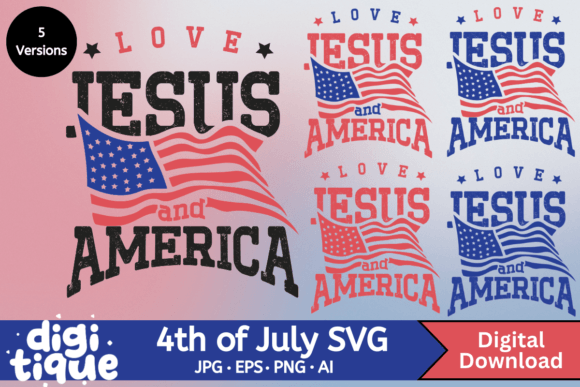 Love Jesus and America 4th of July Ai Crafts