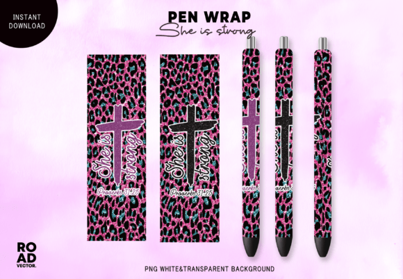 She is Strong Christian Pen Wrap and Print Templates