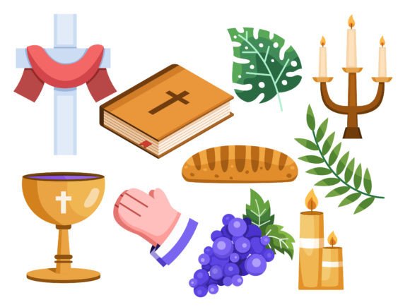 Various Elements Christian Faith Illustrations
